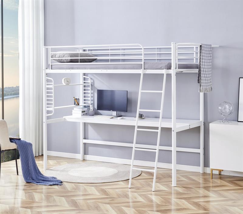 DOLCE poschodová posteľ s písacím stolom, biela