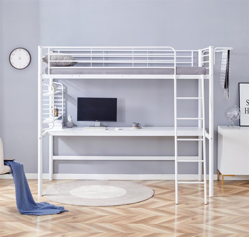 DOLCE poschodová posteľ s písacím stolom, biela