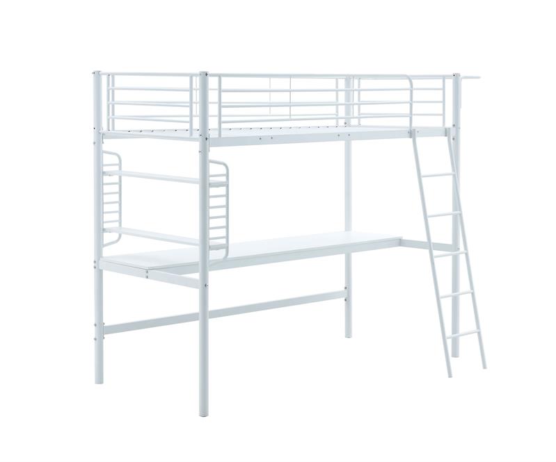 DOLCE poschodová posteľ s písacím stolom, biela