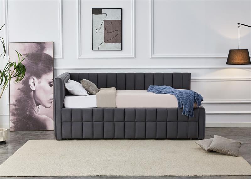 DERBY posteľ s prístelkou, sivá