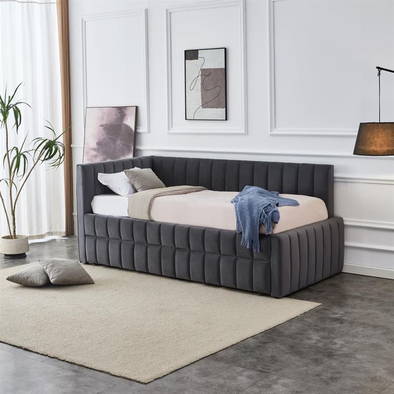 DERBY posteľ s prístelkou, sivá