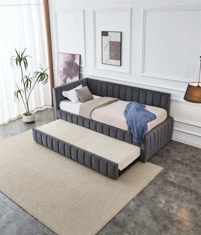 DERBY posteľ s prístelkou, sivá