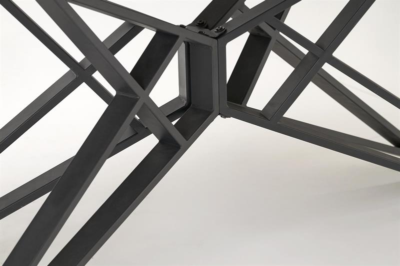 ALFREDO rozkladací jedálenský stôl, biely mramor / čierny