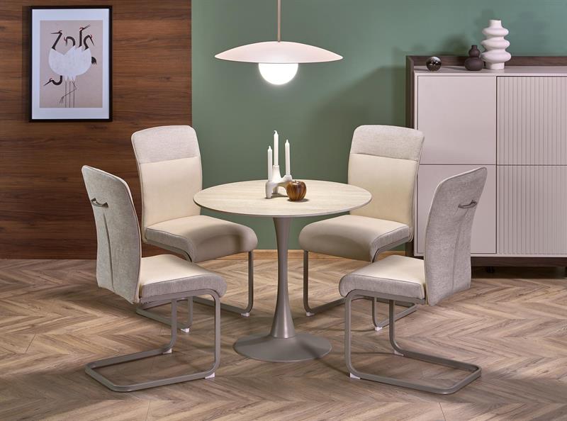 TOLIO jedálenský okrúhly stôl, travertín/kašmír