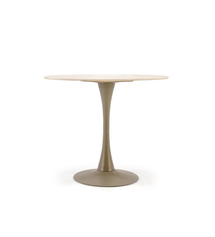 TOLIO jedálenský okrúhly stôl, travertín/kašmír