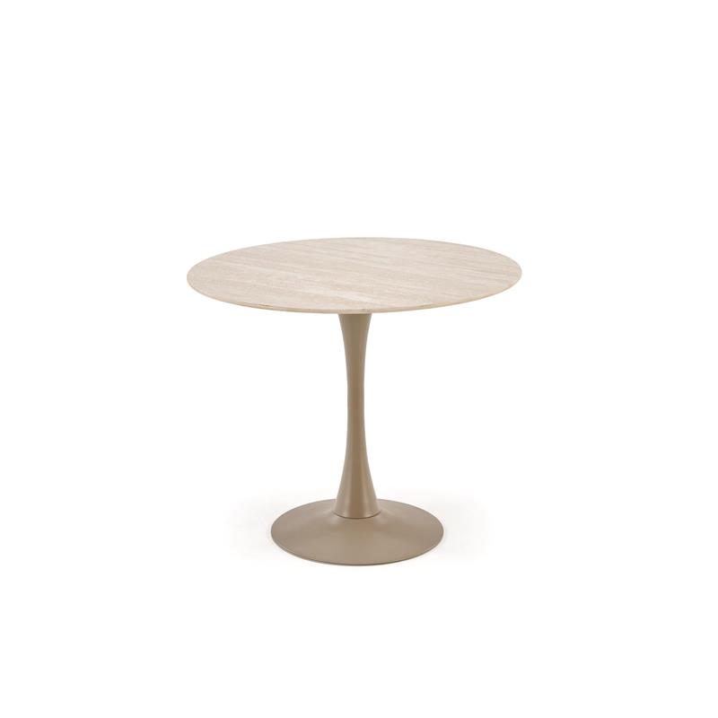 TOLIO jedálenský okrúhly stôl, travertín/kašmír