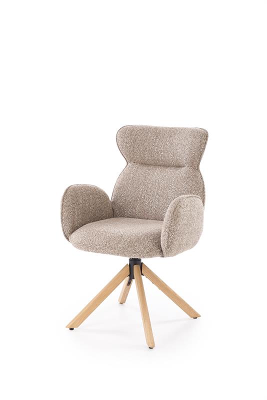 K585 jedálenská stolička, tmavobéžová/dub prírodný