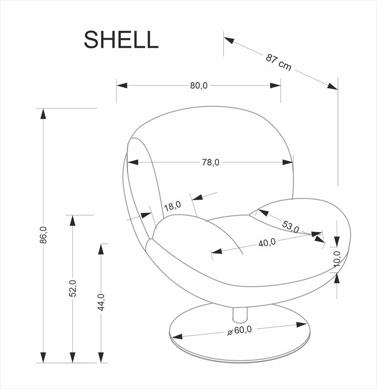 SHELL relaxačné kreslo, sivé