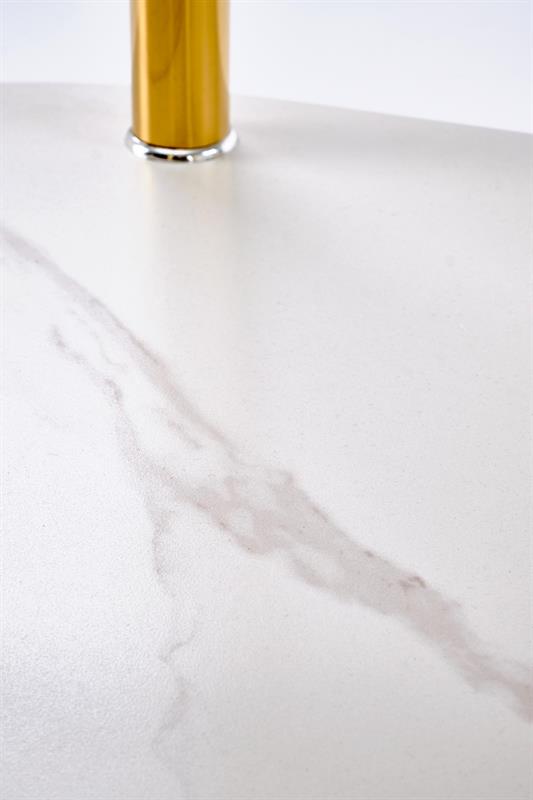 DUCAT konferenčný stolík, biely mramor/priehľadná/zlatá