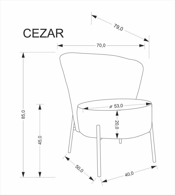 CEZAR relaxačné kreslo, sivé