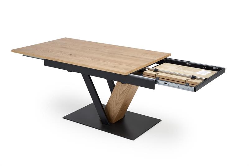 FANIS rozkladací jedálenský stôl, prírodný/čierny