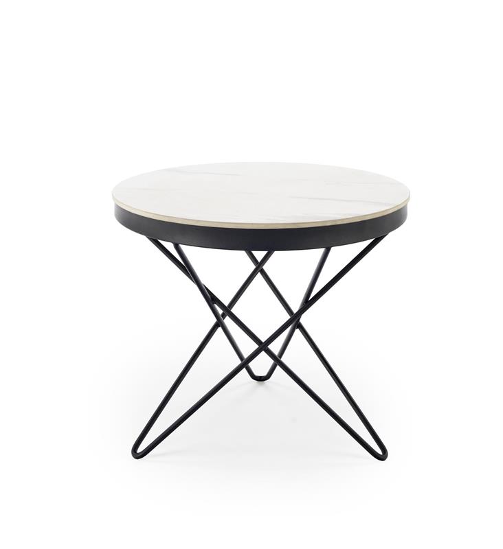 LEILA 2 konferenčný stolík, biely mramor/čierny