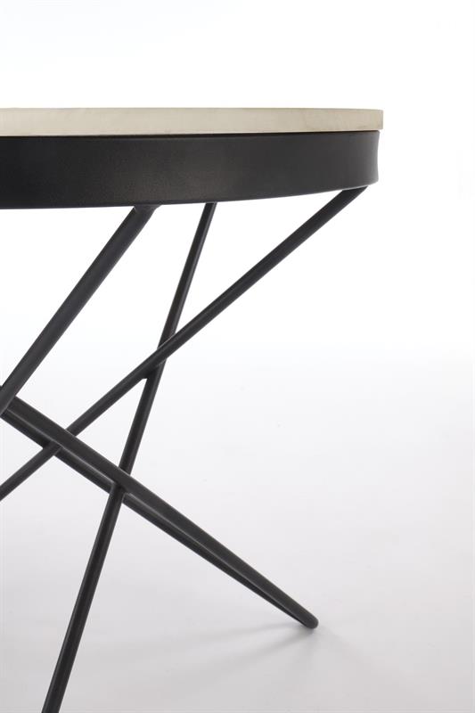 LEILA 2 konferenčný stolík, biely mramor/čierny