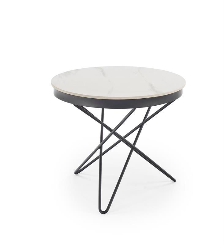 LEILA 2 konferenčný stolík, biely mramor/čierny