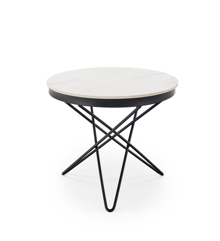LEILA 2 konferenčný stolík, biely mramor/čierny