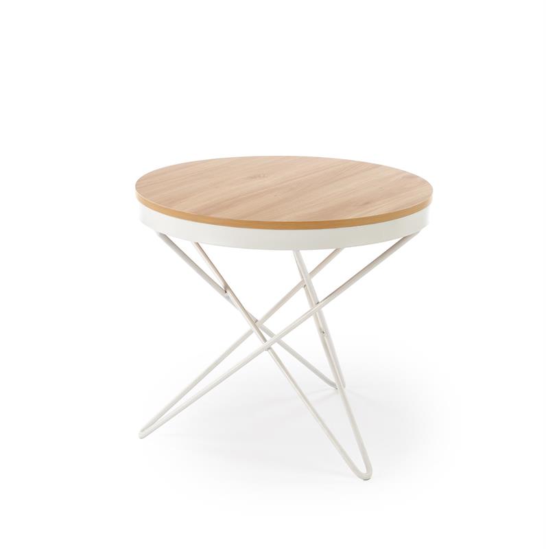 LEILA konferenčný stolík, prírodný/biely