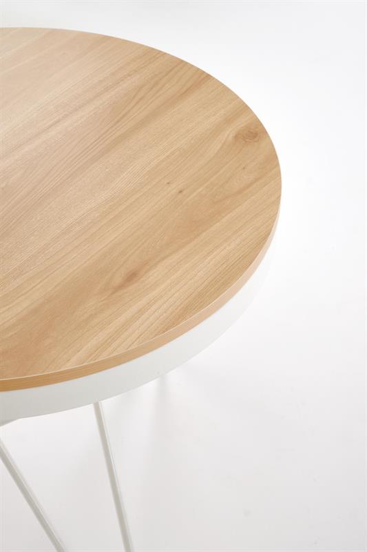 LEILA konferenčný stolík, prírodný/biely