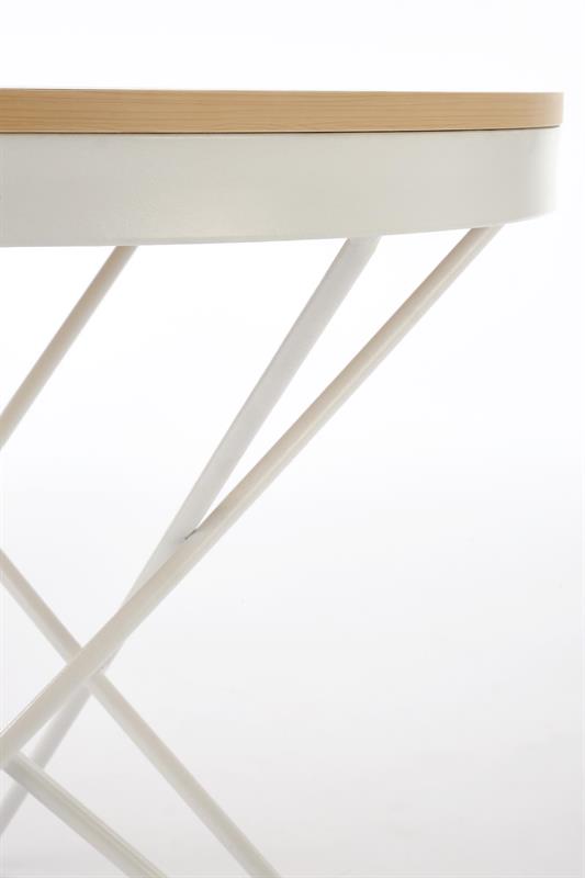 LEILA konferenčný stolík, prírodný/biely