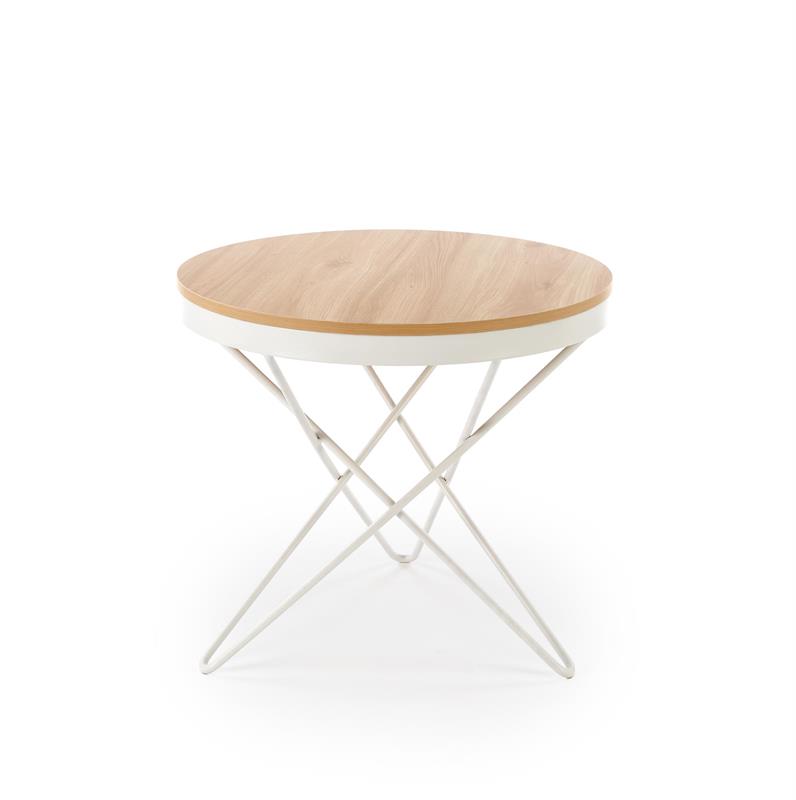 LEILA konferenčný stolík, prírodný/biely