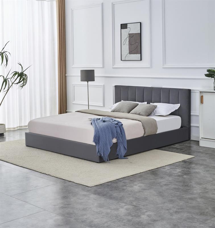 KATARINA posteľ s úložným priestorom, sivá