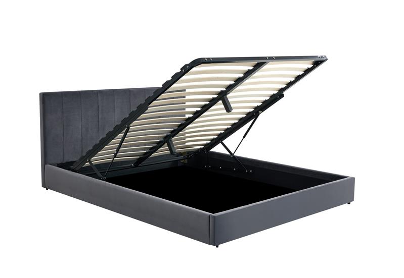 KATARINA posteľ s úložným priestorom, sivá