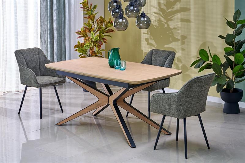 JAMES rozkladací jedálenský stôl, prírodný / čierny