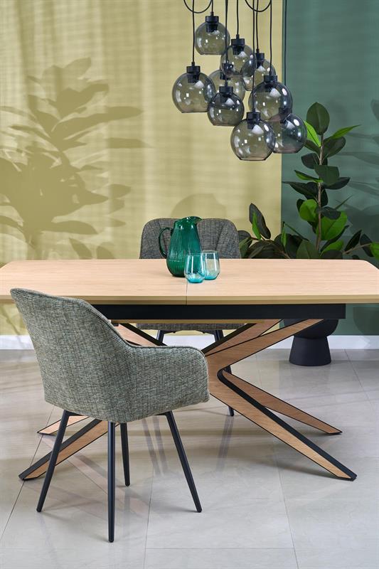 JAMES rozkladací jedálenský stôl, prírodný / čierny