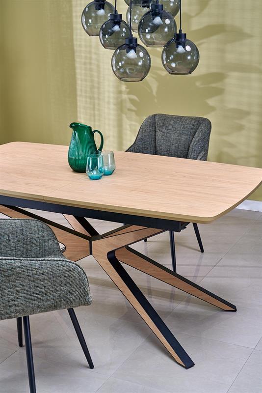 JAMES rozkladací jedálenský stôl, prírodný / čierny