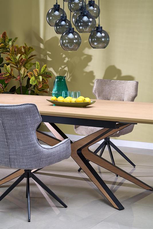 JAMES rozkladací jedálenský stôl, prírodný / čierny