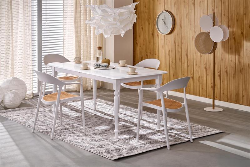 NELSON rozkladací jedálenský stôl, biely