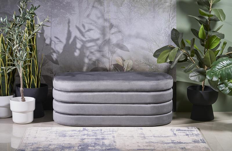 CALPI lavica s úložným priestorom, sivá