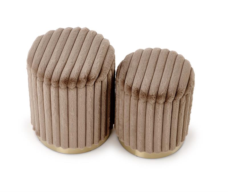 FIDO súprava 2 taburetov, cappuccino / zlatá