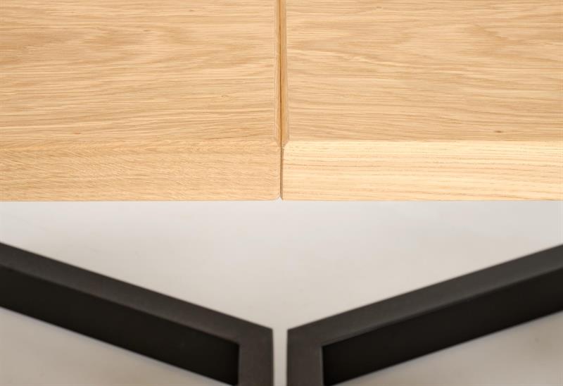 MASSIVE 2 jedálenský stôl 160-250x90cm, dýha svetlý dub/kov čierny