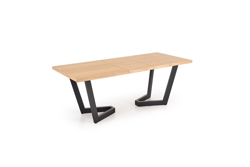 MASSIVE 2 jedálenský stôl 160-250x90cm, dýha svetlý dub/kov čierny