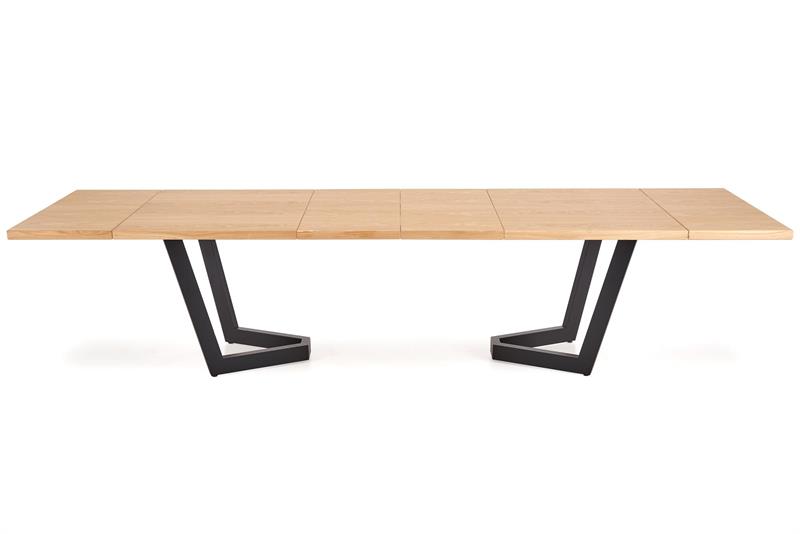 MASSIVE 2 jedálenský stôl 160-250x90cm, dýha svetlý dub/kov čierny