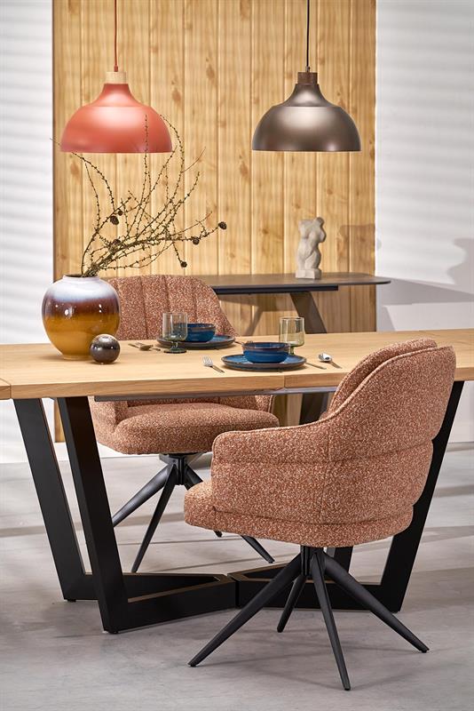 MASSIVE 2 jedálenský stôl 160-250x90cm, dýha svetlý dub/kov čierny