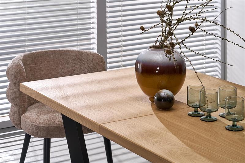 MASSIVE 2 jedálenský stôl 160-250x90cm, dýha svetlý dub/kov čierny