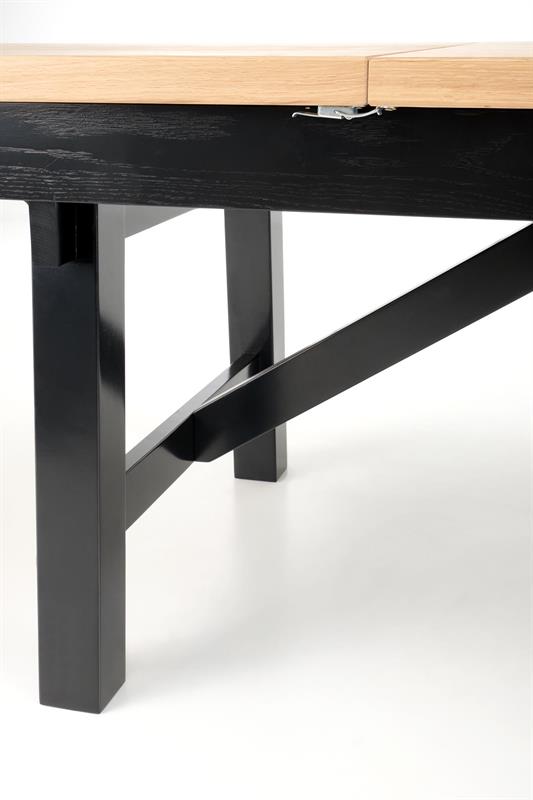 FIESTA jedálenský stôl rozkladací 200-280cm , dub prírodný / čierny