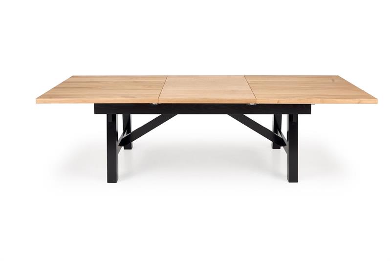 FIESTA jedálenský stôl rozkladací 200-280cm , dub prírodný / čierny