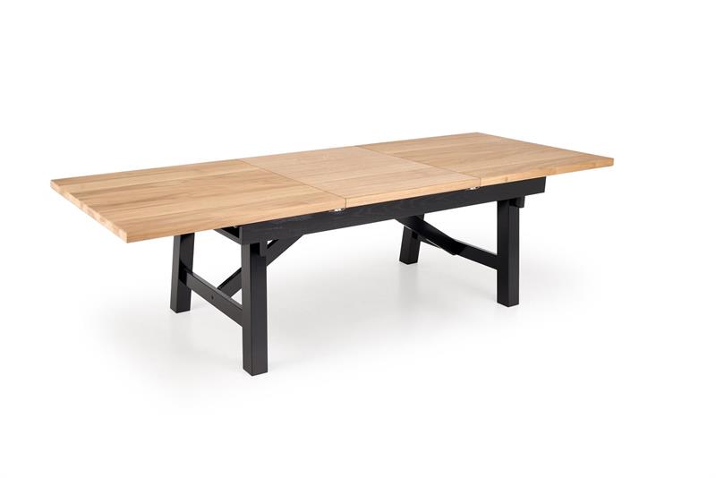 FIESTA jedálenský stôl rozkladací 200-280cm , dub prírodný / čierny