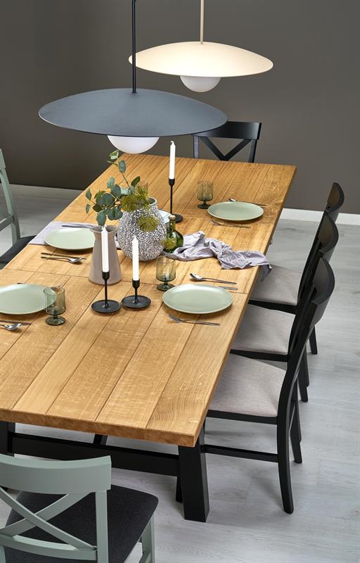 FIESTA jedálenský stôl rozkladací 200-280cm , dub prírodný / čierny