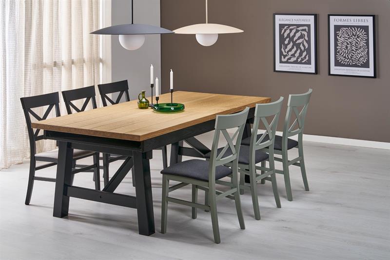 FIESTA jedálenský stôl rozkladací 200-280cm , dub prírodný / čierny