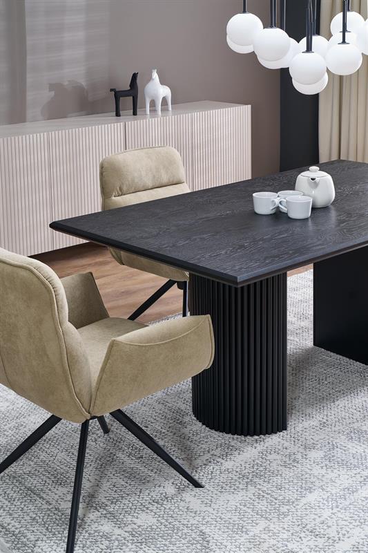 BOLERO jedálenský stôl rozkladací, 160-250cm, čierny / čierny