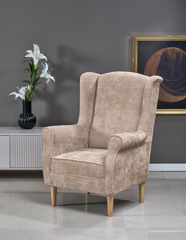 HERMES relaxačné kreslo, béžové (látka Markos 14)