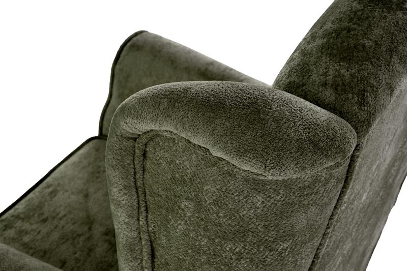 HERMES oddychové kreslo, látka MARKOS olivová/ nohy drevo