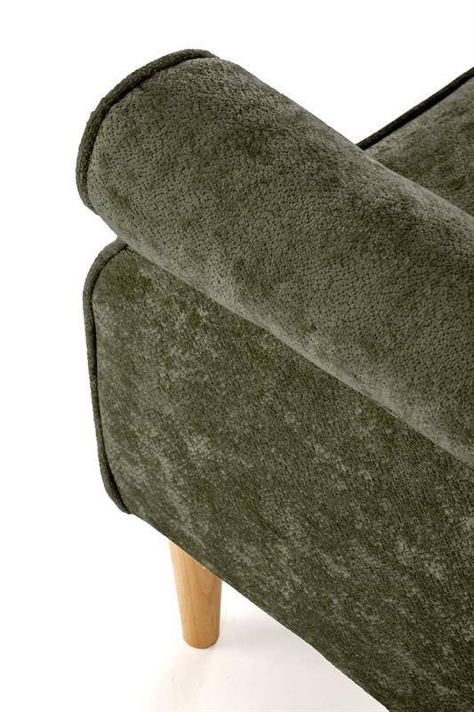 HERMES oddychové kreslo, látka MARKOS olivová/ nohy drevo