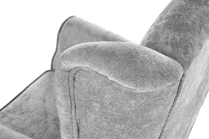 HERMES oddychové kreslo, látka MARKOS sivá/ nohy drevo