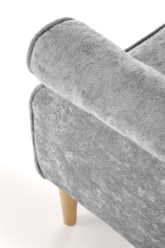 HERMES oddychové kreslo, látka MARKOS sivá/ nohy drevo