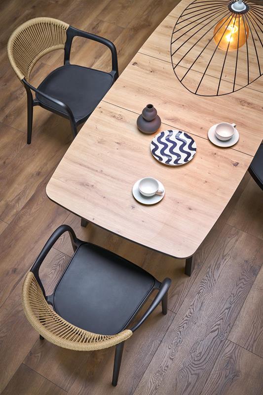 BARRIL rozkladací jedálenský stôl, dub artisan/čierna