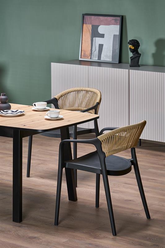 BARRIL rozkladací jedálenský stôl, dub artisan/čierna